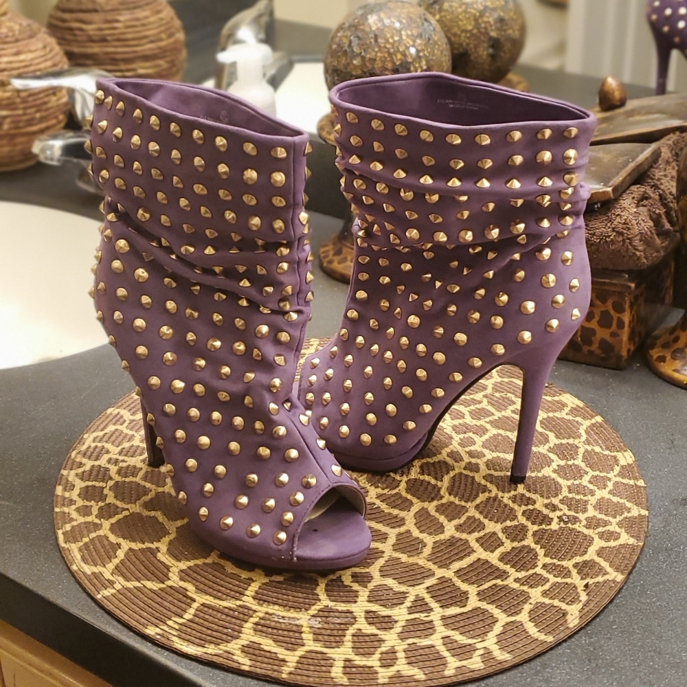 Purple Studded bootie